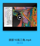 甲状源悬韧带 suspe
38 #mIAN space betw
2)位置与电银:
●3)甲状線的动体和喉的
39 ●甲状線上动味 supcrin
40● 唯上神经 superior 1

wwxxx333

41₽ 甲状臨下动酥 infirrior!
42● 喉返神经 recurrent
43 FP91 inferior lary
44g 甲状線量下动味 artg
45g甲状露上静酵 :cri0
44

甲状龍中静酥 middl
FR inferio

49

(2) 51 parathypoin

50

(3)喉和气管项部:端

51

if i5 cervical part

52

(4)唱和食管藥邮:

53

食管颈部 cenvical par

颈部10肌三角.mp4

06:03