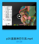 6 1.位置和形态
2. 电邻
3.血液供应、淋日
(1)动脉:

70

直肠上动脉
superiot
直師下动酥
inferior n
(2)静脉:

71

直肠上静脉
superior
WAS FMA inferior

72

直肠静酥丛 rectall ven
直肠内静味品 intemna
直肠外静脉丛 cxtcma
●73
(3)淋巴引流:
74 (4)神经支配:

(二)膀號

75
膀制 urinary bladd

p25直肠淋巴引流.mp4

01:24