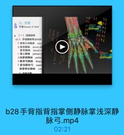 Ad S2

SI

8

三、手背

8d

EI

手背 dorsum of hand

●(一)浅层结构

ET
AT

65 1.手背静脉网dorsal

٢٤٢١

a 掌骨头间静脉 inter
b指背静脉 dorsal di
掌背静脉 dorsal m
c 掌心静脉 palmar n
d指掌侧静脉 palma
e掌深弓静脉 decp
f掌浅静脉弓

super
指掌側总静脉
con

b28手背指背指掌侧静脉掌浅深静
脉弓.mp4

02:21