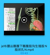 anterior cutancou
● 92
助间臂神经
intercostobrachial
MA
(一)腰品的组成和位
、 1 腰品(lmbier plesus)
(二)腰丛的分支
21.縣腹下神经(Wiohyp
32.陈腹股沟神经(llioil
4 3.股外餅皮神经[late
5 4. 服神经(femoral m
6 隐神经(saphenogs nr
7 5.闭孔神经|obturato
8 6. 生殖股神经[genita
(一)低丛的组成和位
9 hA sacral plexus
10 J2 ME F lumbosacral tr
(二)戰丛的分支
11 1.w上神经(superio
12 2.醫下神经(inferior

ja16腰丛髂腹下髂腹股沟生殖股N
股闭孔N.mp4
03:43